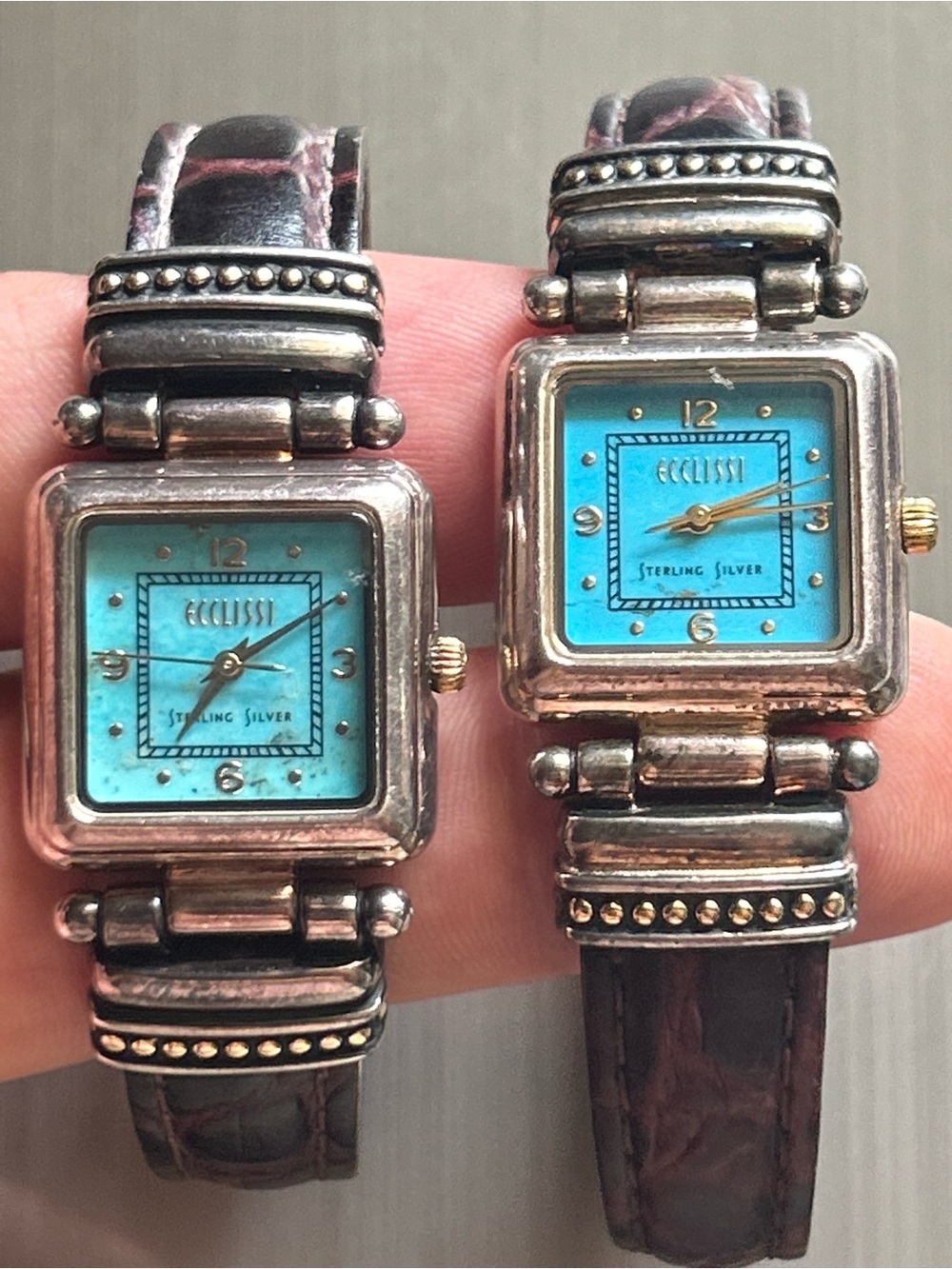 2x Ecclissi Sterling Silver Watches .925